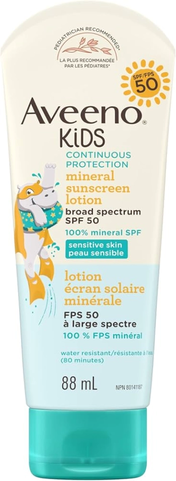 Aveeno Kids Protection Mineral Sunscreen Lotion SPF 50 88ml
